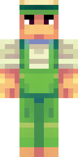 a farmer villager in a straw hat with a green apron