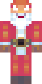 a jolly Santa in a red suit with a white beard and sack