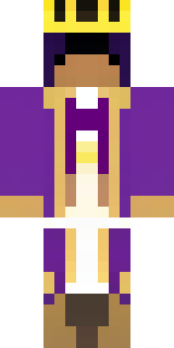 a young king in an ermine-trimmed purple cloak and gold crown