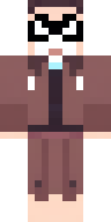 a friendly villager librarian in brown robes with glasses