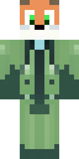 an anthropomorphic fox in a green explorer jacket