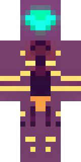 a nether hunter in crimson hide with glowing gold trim