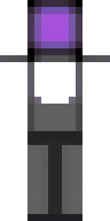 an enderman-inspired figure, tall and black with purple eyes