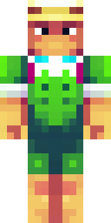 a farmer villager in a straw hat with a green apron