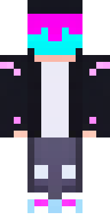 a cyberpunk mercenary in a black jacket with neon-pink circuitry