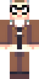 a friendly villager librarian in brown robes with glasses