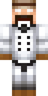 a cheerful chef in a white coat and tall hat with a wooden spoon