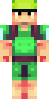 a farmer villager in a straw hat with a green apron