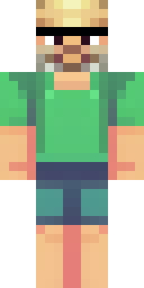 a farmer villager in a straw hat with a green apron