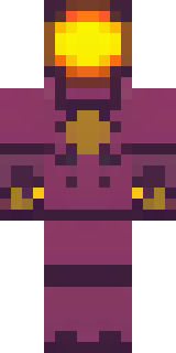 a nether hunter in crimson hide with glowing gold trim