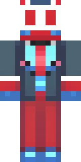 a masked hero in a sleek red and blue suit with a chest emblem