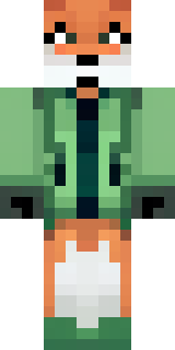 an anthropomorphic fox in a green explorer jacket