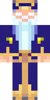 an old wizard in a starry midnight-blue robe and pointed hat