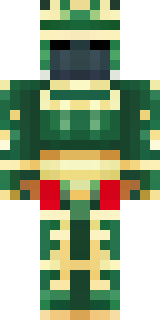 a jade samurai in green and gold ceremonial armor