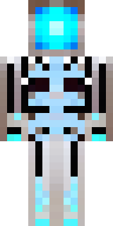 a chrome android with glowing blue eyes and exposed joints