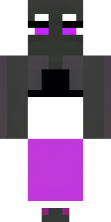 an enderman-inspired figure, tall and black with purple eyes