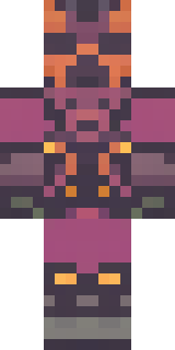a nether hunter in crimson hide with glowing gold trim