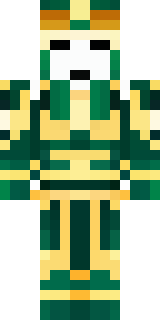 a jade samurai in green and gold ceremonial armor