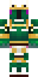 a jade samurai in green and gold ceremonial armor