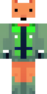 an anthropomorphic fox in a green explorer jacket