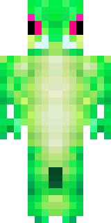 a dragon hybrid with green scales, horns and a spined tail