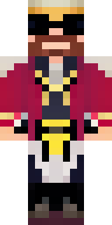 a pirate captain in a long red coat and tricorn hat
