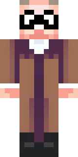 a friendly villager librarian in brown robes with glasses