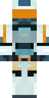 a mecha pilot in a white flight suit with a segmented helmet