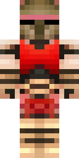 a gladiator in bronze arm guards and a red-plumed helmet