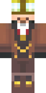 a steampunk inventor in a brown leather coat and brass goggles