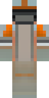 a battle-worn pilot in orange plating with scorch marks