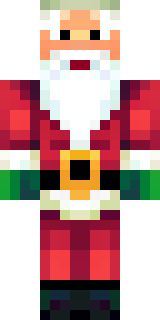 a jolly Santa in a red suit with a white beard and sack