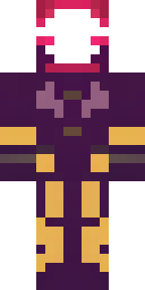 a nether hunter in crimson hide with glowing gold trim