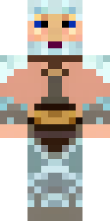 a frost viking in white furs and a horned helm