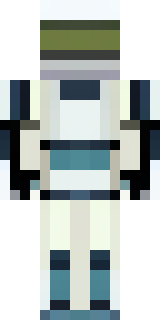 a mecha pilot in a white flight suit with a segmented helmet