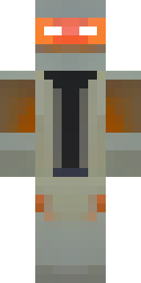 a battle-worn pilot in orange plating with scorch marks