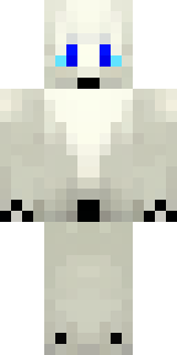 a snow fox spirit in white fur with blue markings