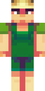 a farmer villager in a straw hat with a green apron