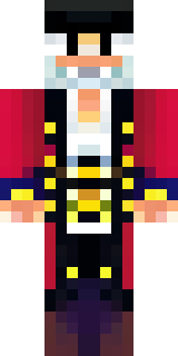 a pirate captain in a long red coat and tricorn hat