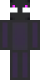 an enderman-inspired figure, tall and black with purple eyes