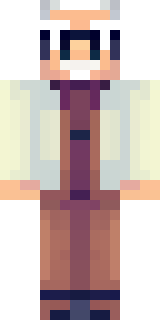 a friendly villager librarian in brown robes with glasses
