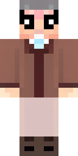 a friendly villager librarian in brown robes with glasses