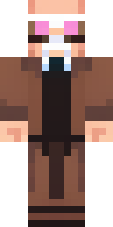 a friendly villager librarian in brown robes with glasses