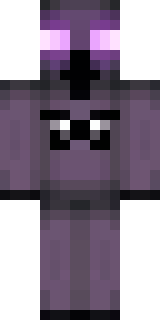an enderman-inspired figure, tall and black with purple eyes