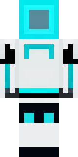 a sleek white service robot with a single cyan sensor