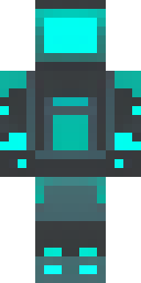 a teal robot ninja with glowing visor