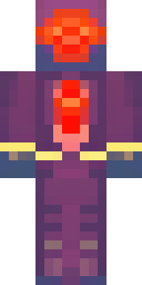 a nether hunter in crimson hide with glowing gold trim