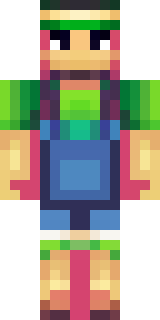 a farmer villager in a straw hat with a green apron