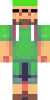 a farmer villager in a straw hat with a green apron