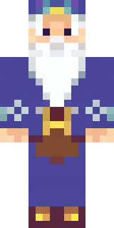 an old wizard in a starry midnight-blue robe and pointed hat